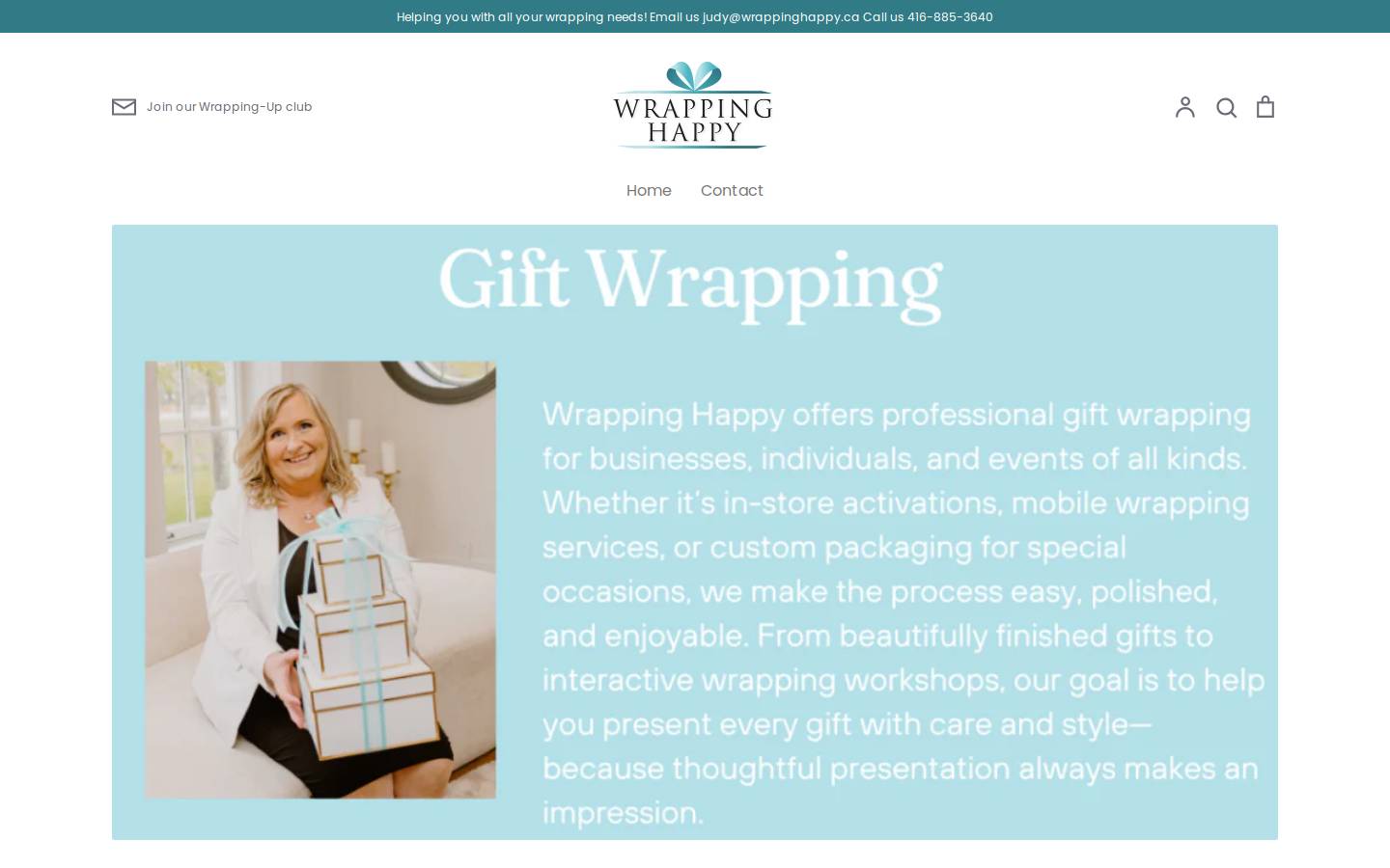 wrappinghappy.ca homepage screenshot