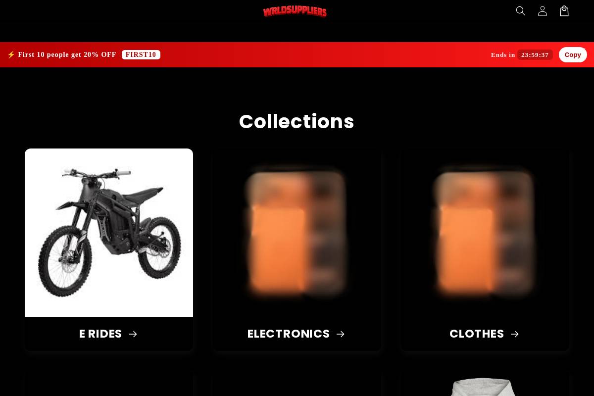 Wrdlsuppliers homepage screenshot