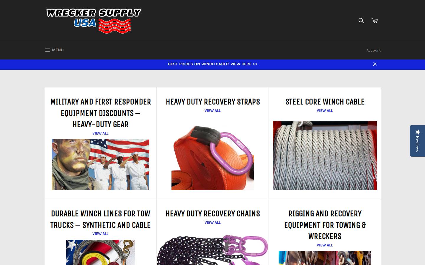 wreckersupplyusa.com homepage screenshot