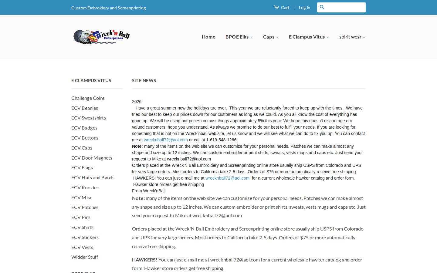wreckn-ball.com homepage screenshot