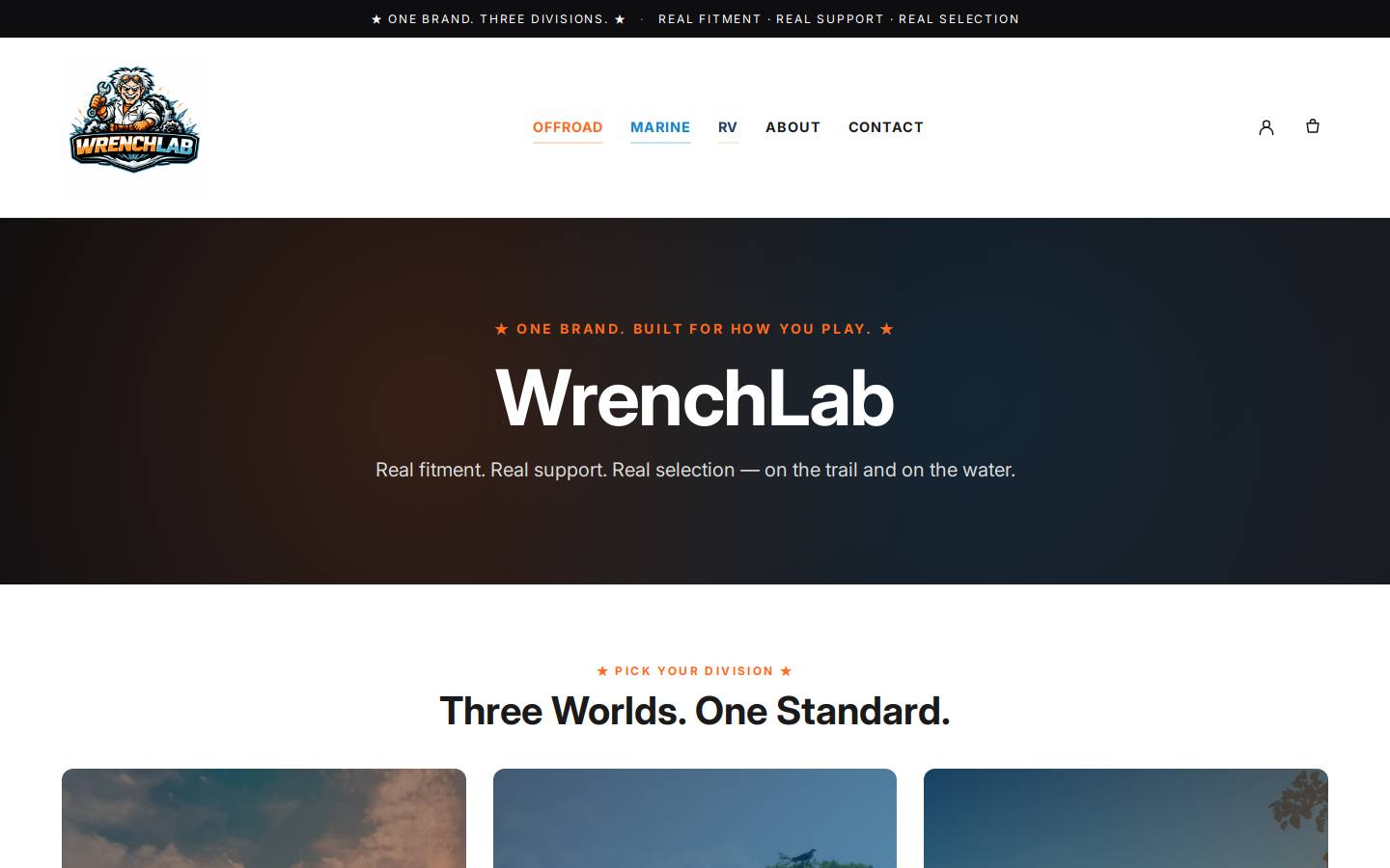 wrench-lab.com homepage screenshot