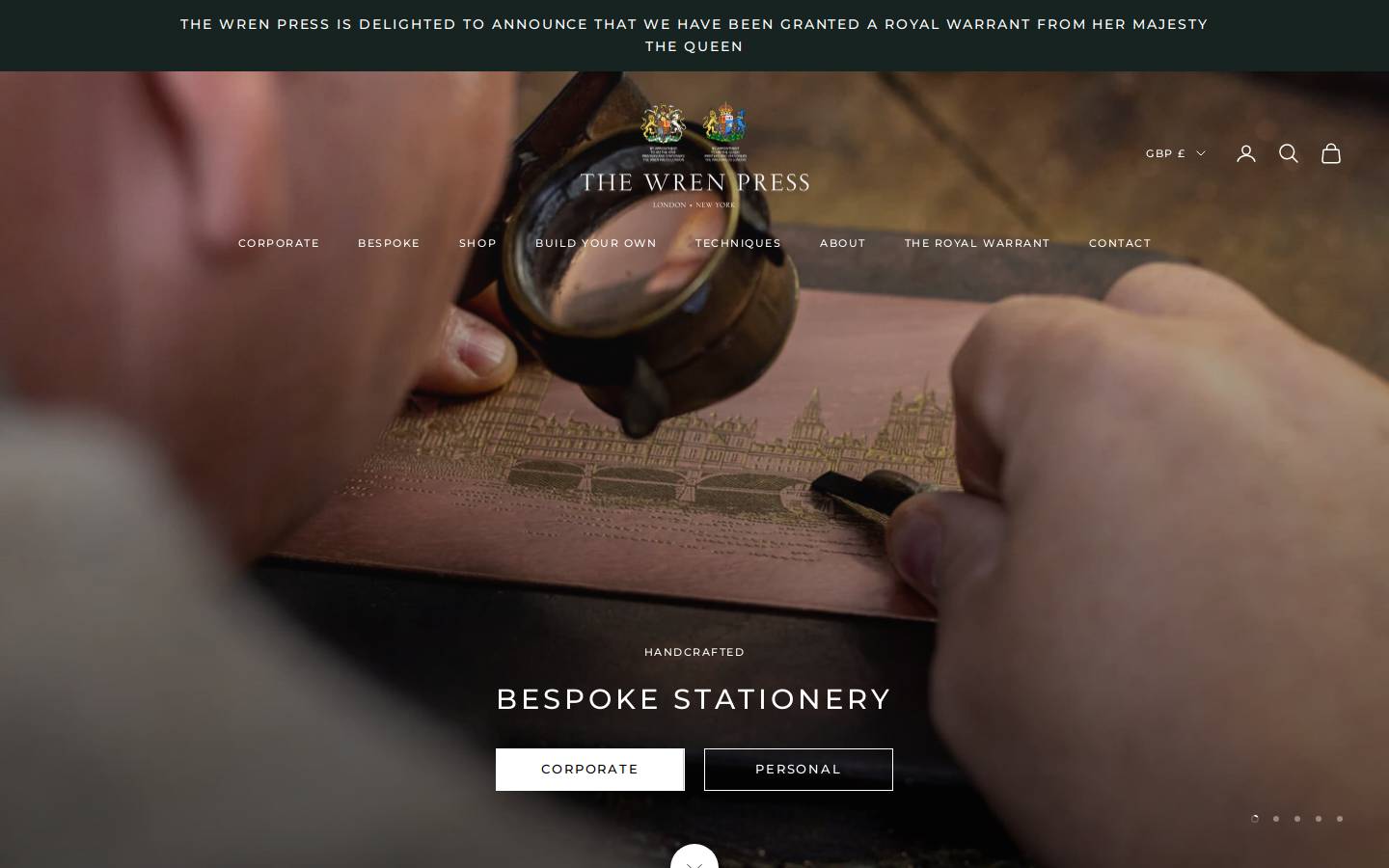wrenpress.co.uk homepage screenshot