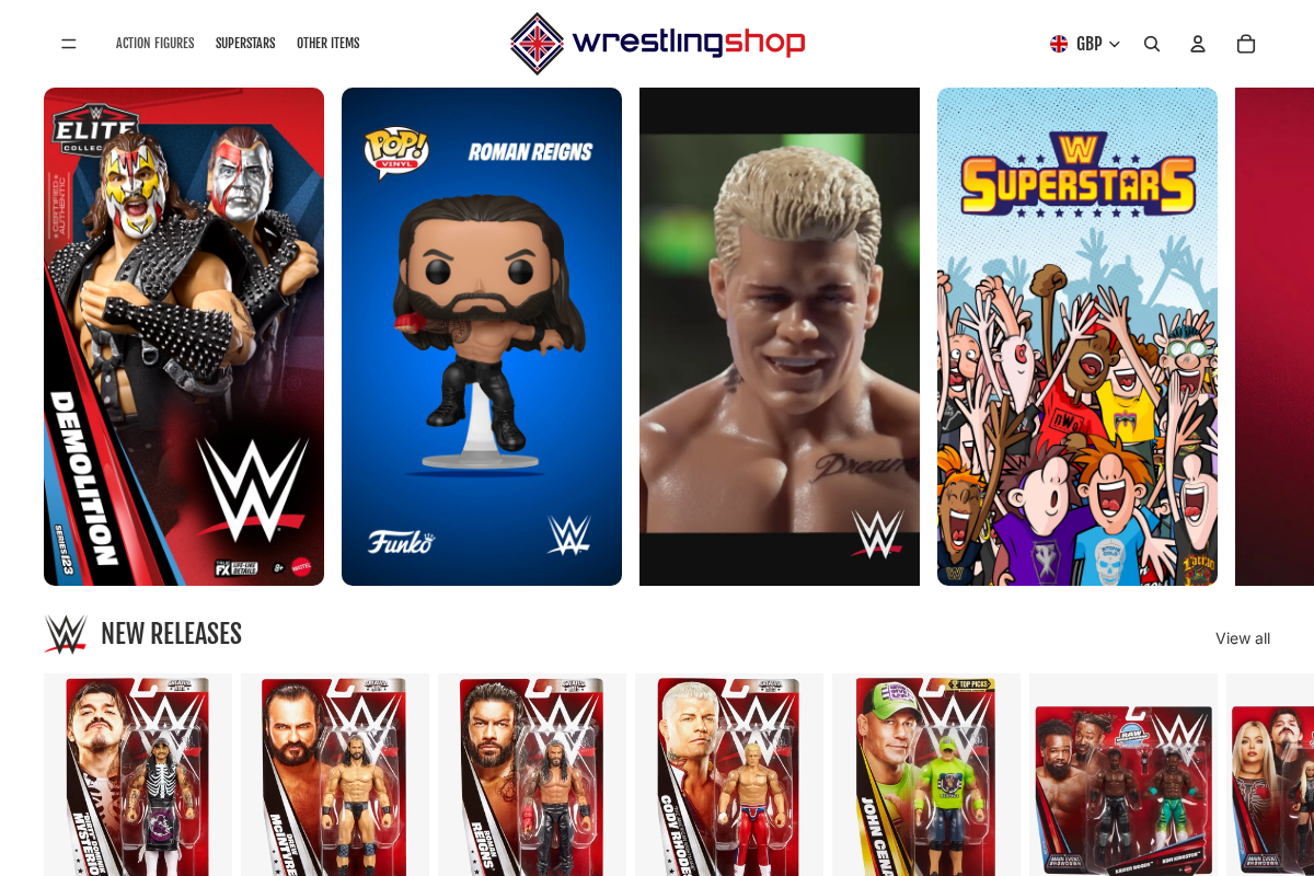 Wrestling Shop homepage screenshot