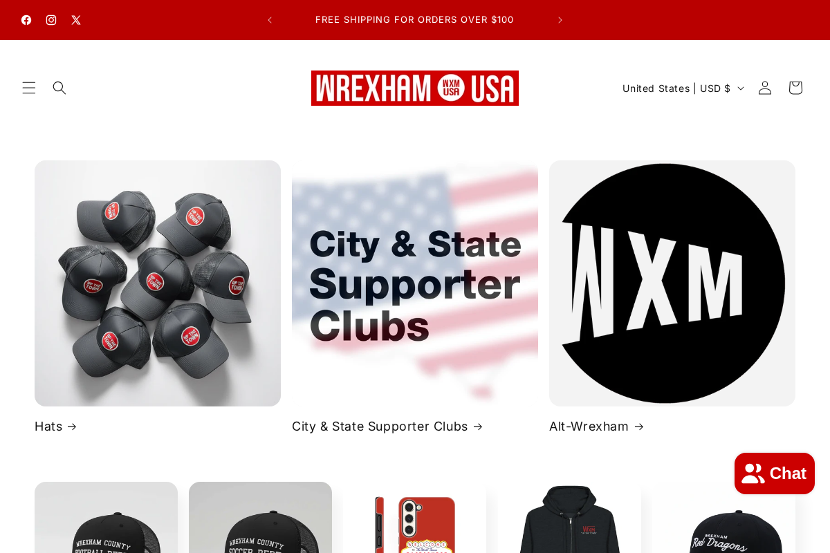 wrexhamusa.com homepage screenshot