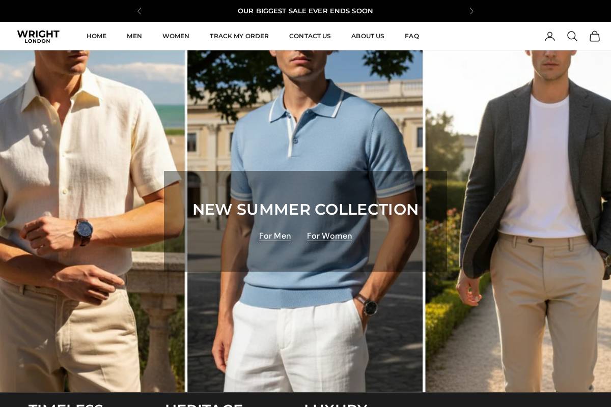 Wright London homepage screenshot