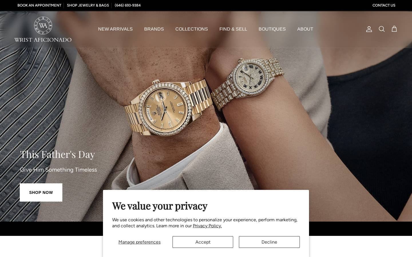 Wrist Aficionado homepage screenshot