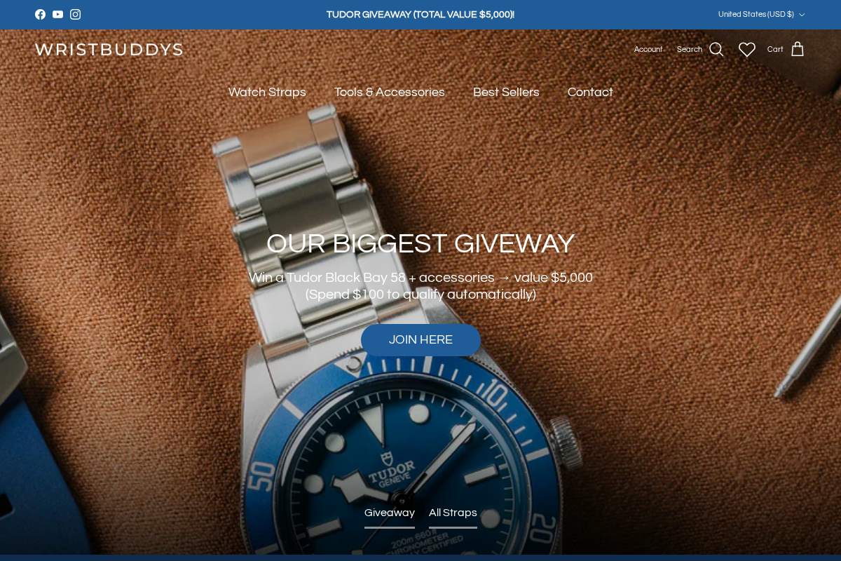 Wristbuddys homepage screenshot