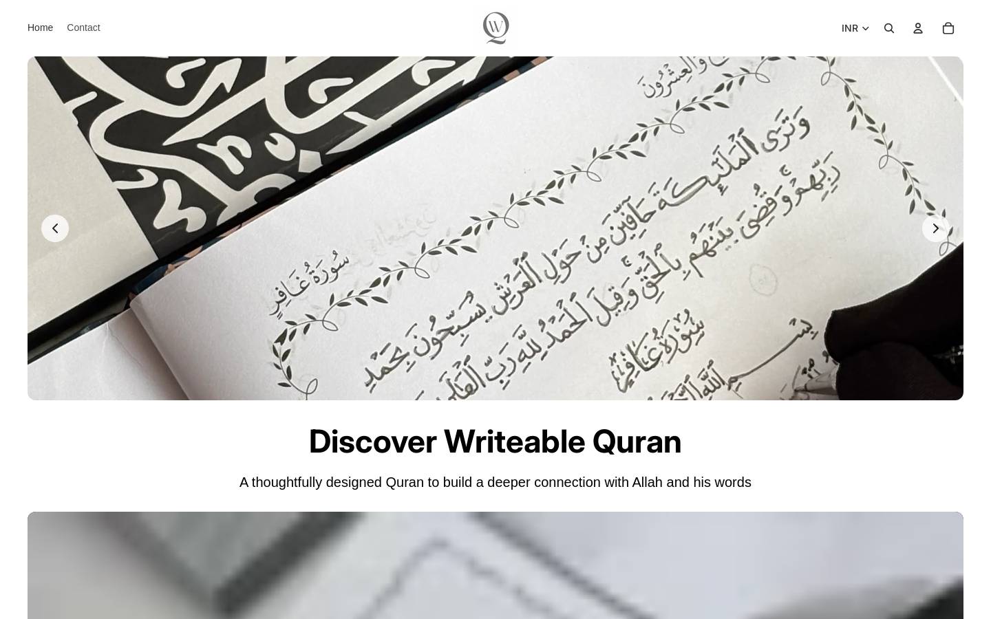 writeablequran.in homepage screenshot