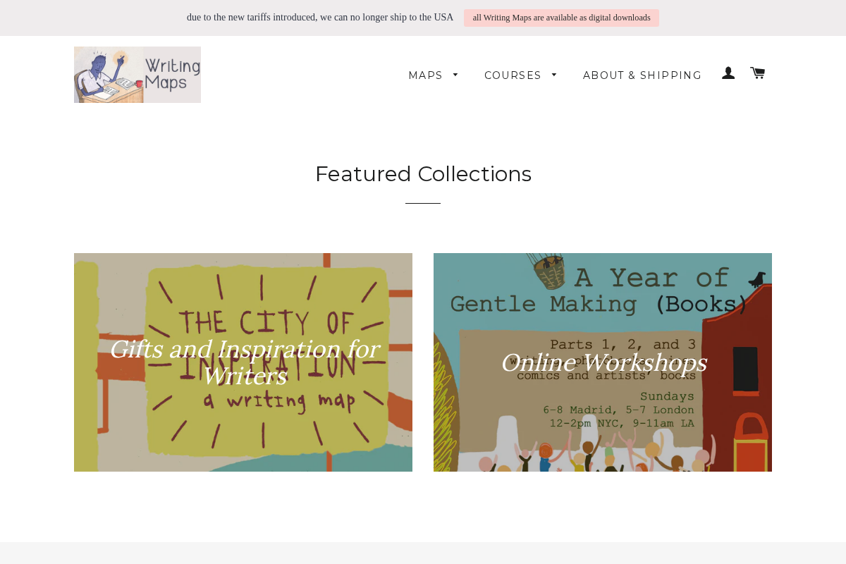 Writing Maps homepage screenshot