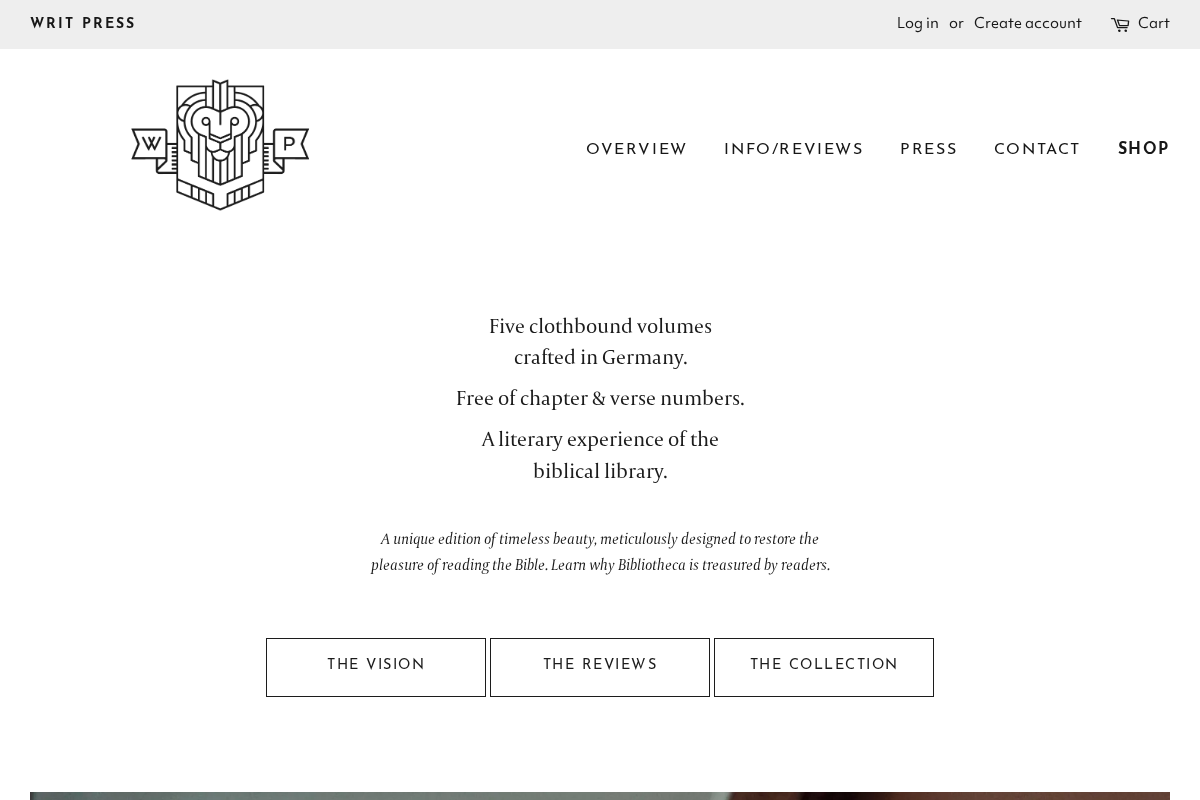 Bibliotheca homepage screenshot