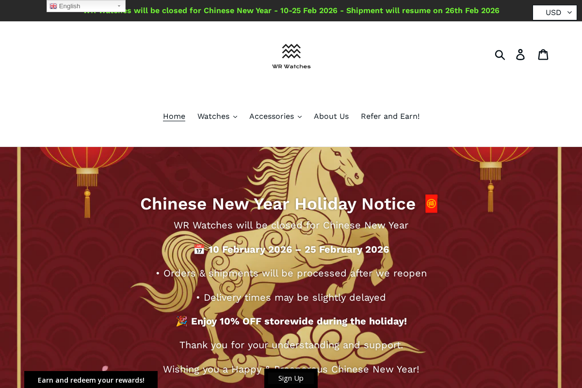 Wrwatches homepage screenshot