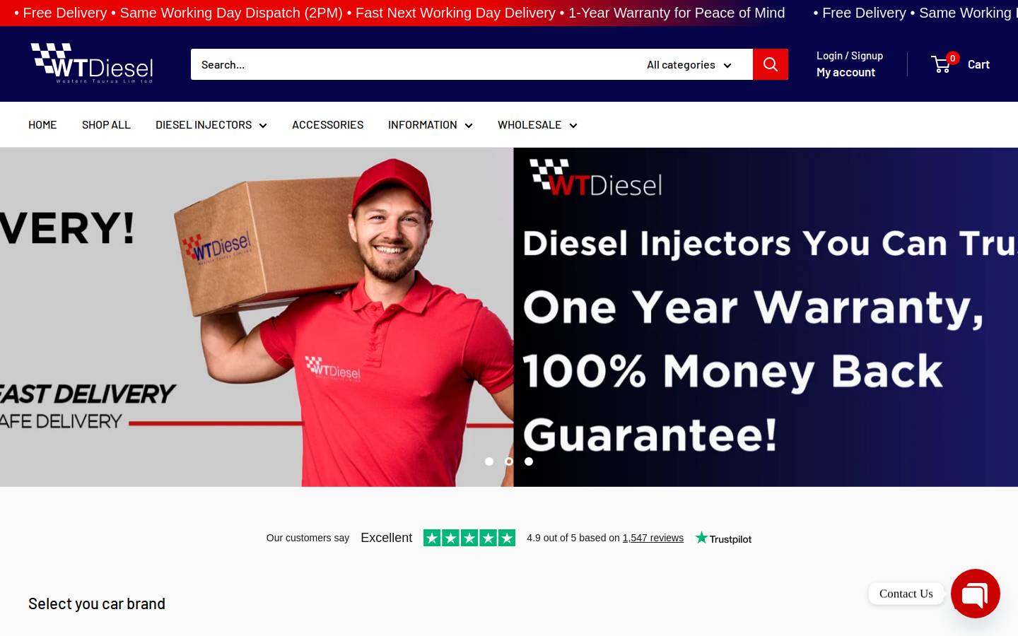 WTDiesel homepage screenshot