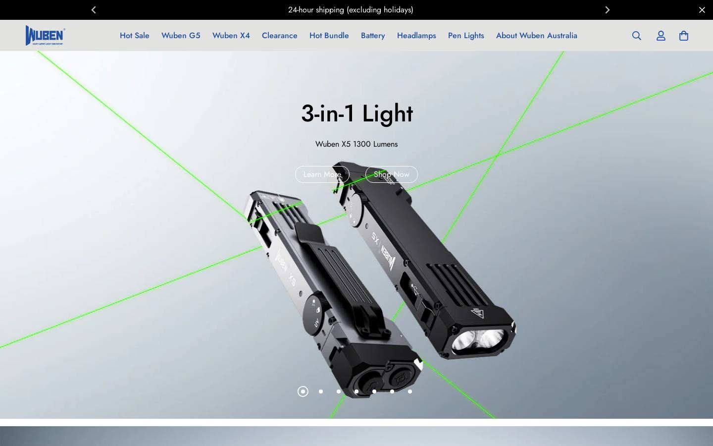 wuben.au homepage screenshot