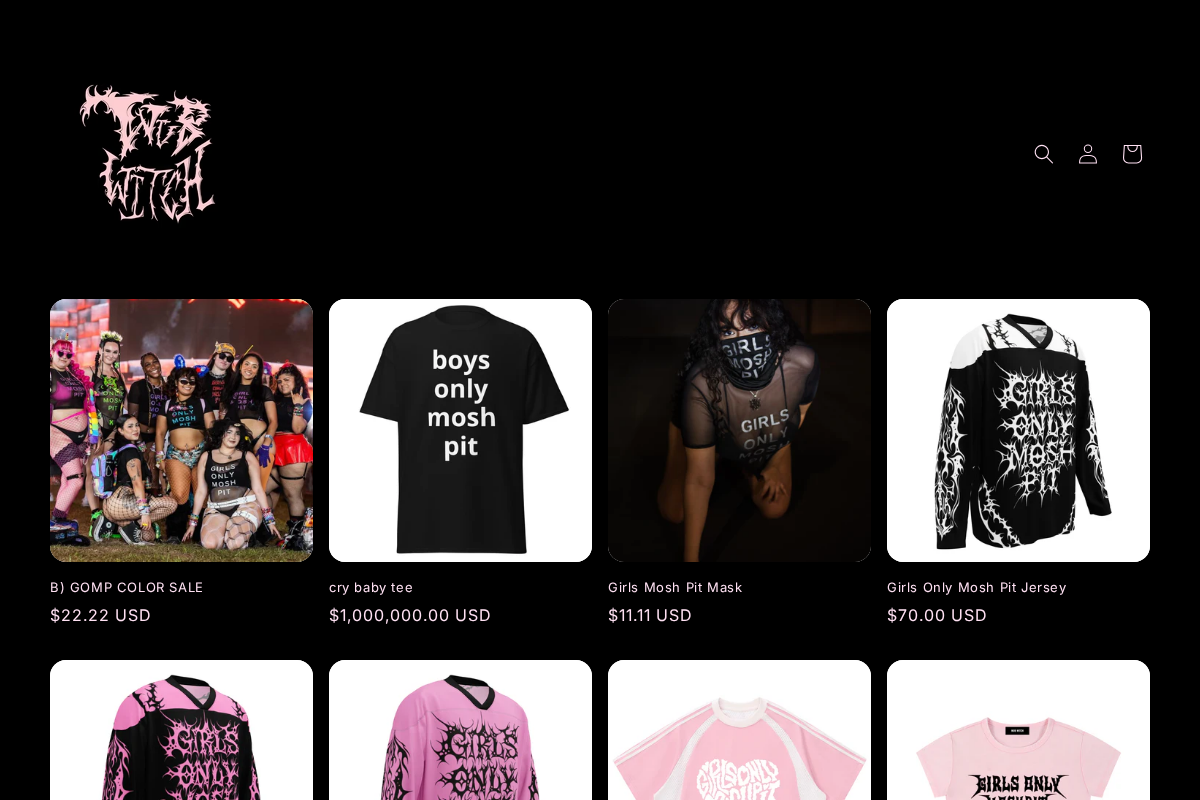 wubwitch.com homepage screenshot