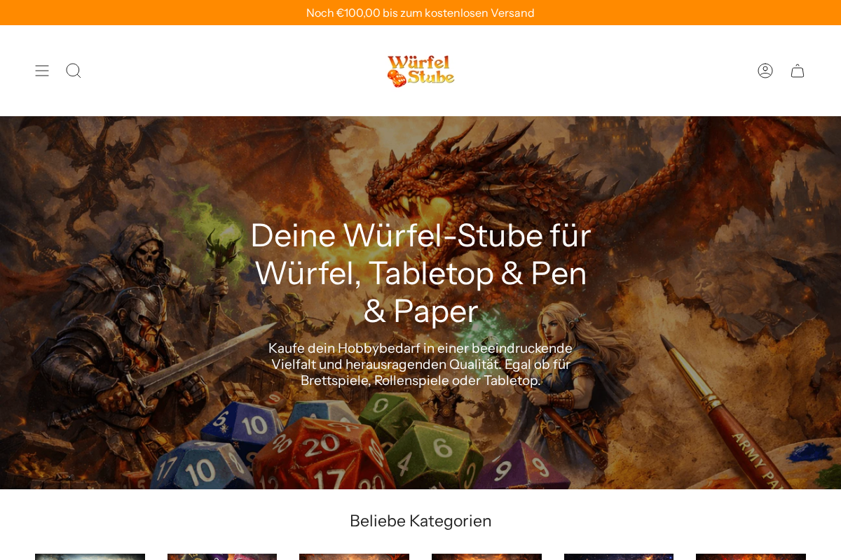 Würfel Stube homepage screenshot