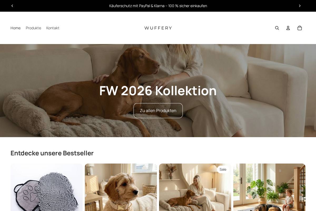 wuffery.at homepage screenshot