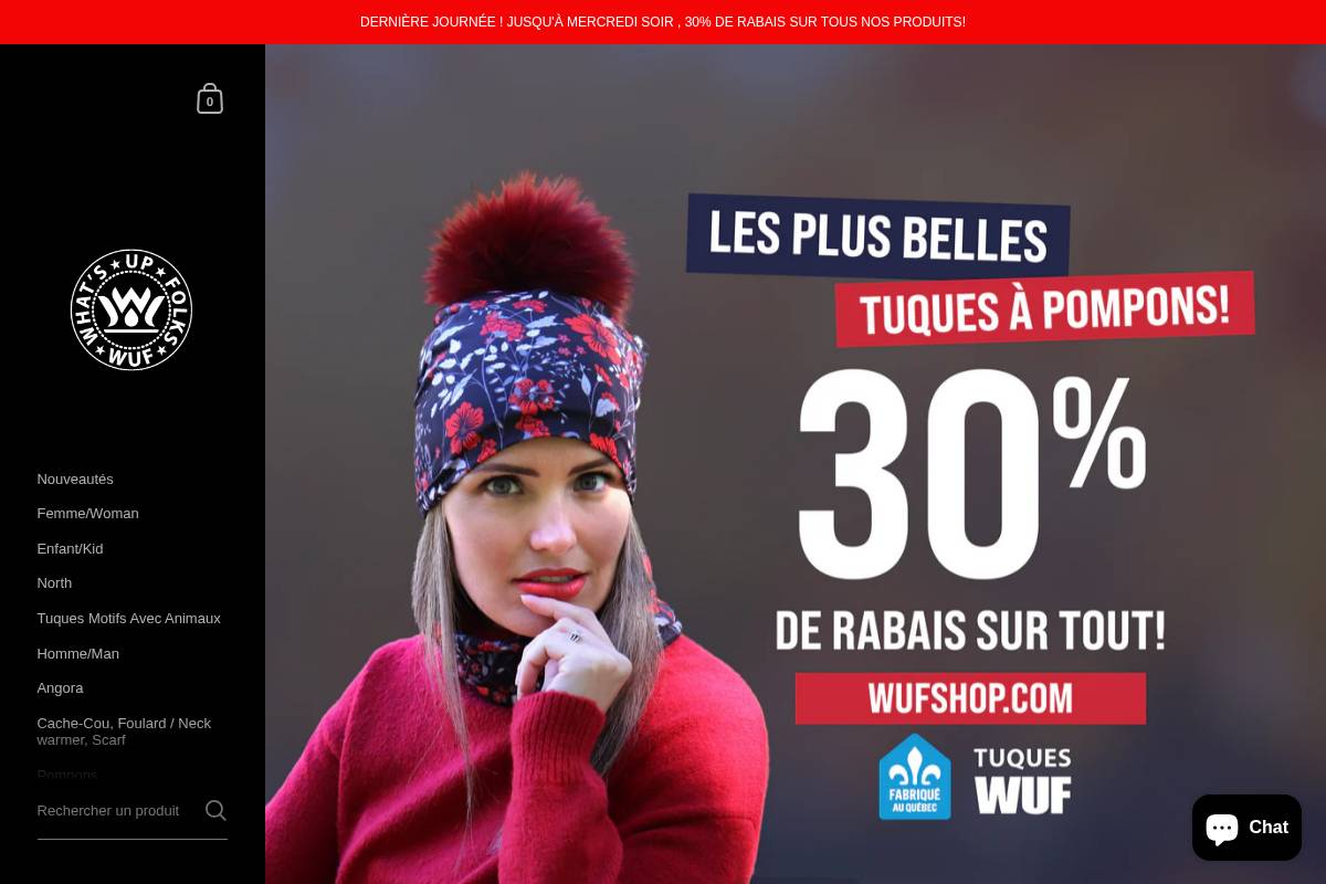 wufshop.com homepage screenshot