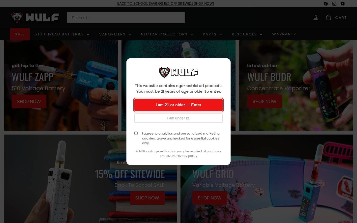 Wulfmods homepage screenshot