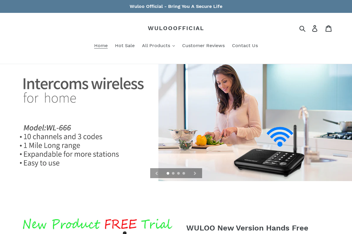 WulooOfficial homepage screenshot