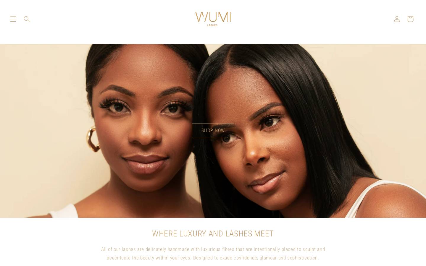 wumilashes.com homepage screenshot