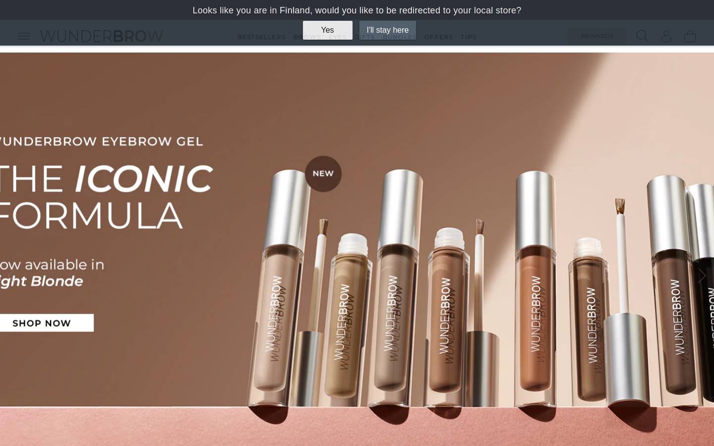 Wunderbrow homepage screenshot