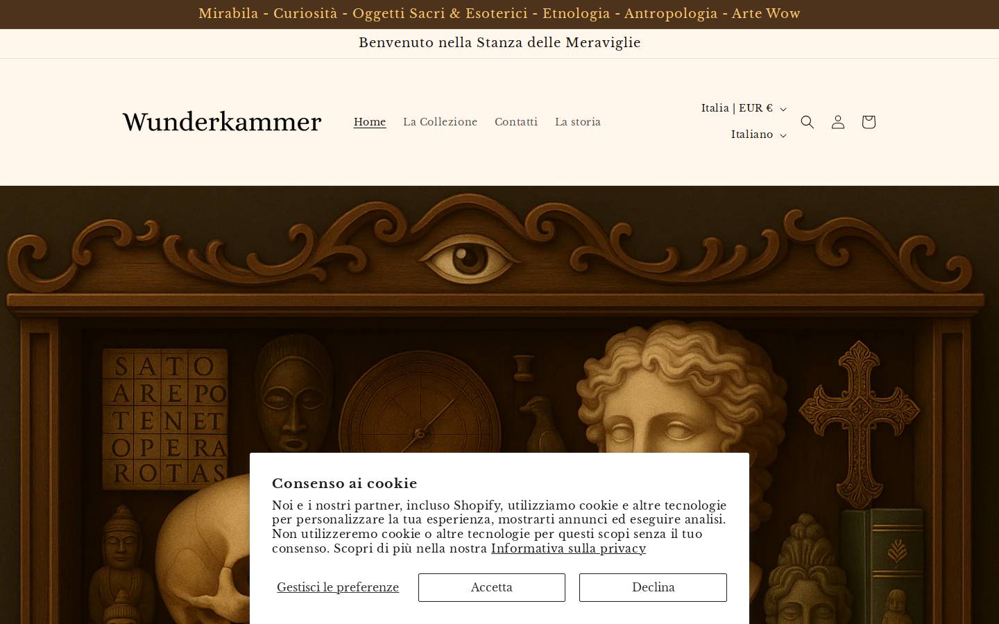 wunderkammer.store homepage screenshot