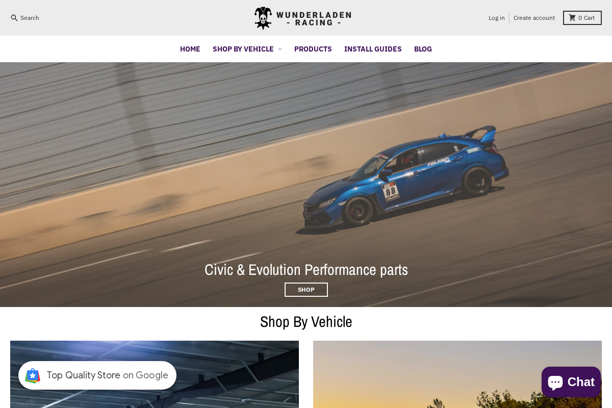 Wunderladen Racing homepage screenshot