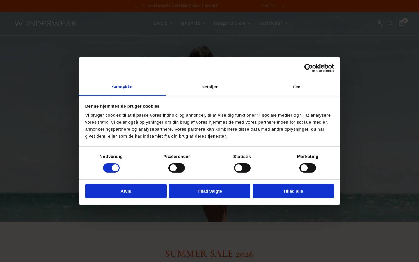 Wunderwear homepage screenshot