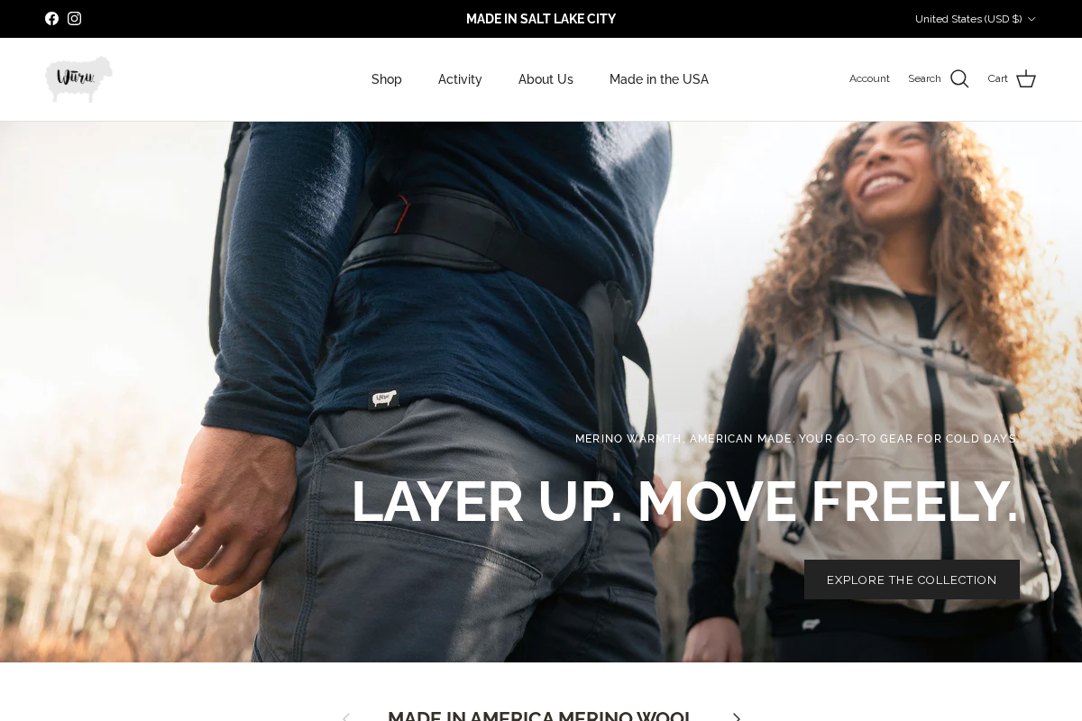 Wuruwool homepage screenshot