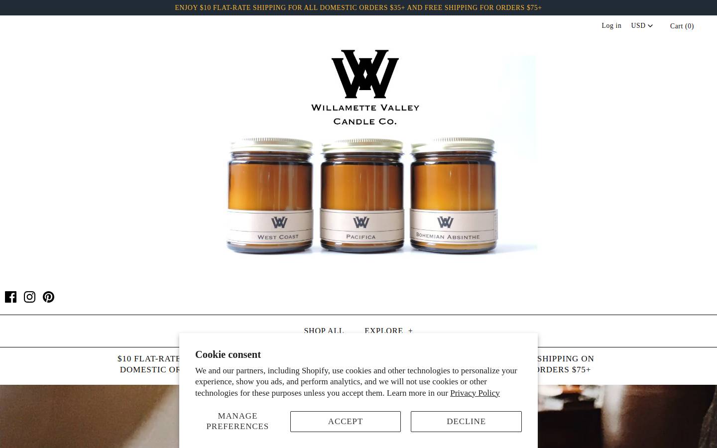 wvcandleco.com homepage screenshot