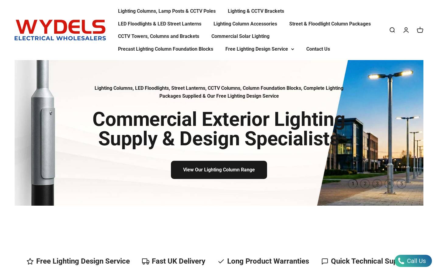 Wydels homepage screenshot