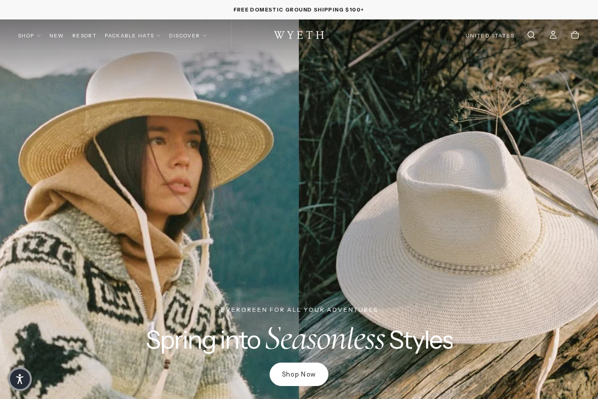 W Y E T H homepage screenshot