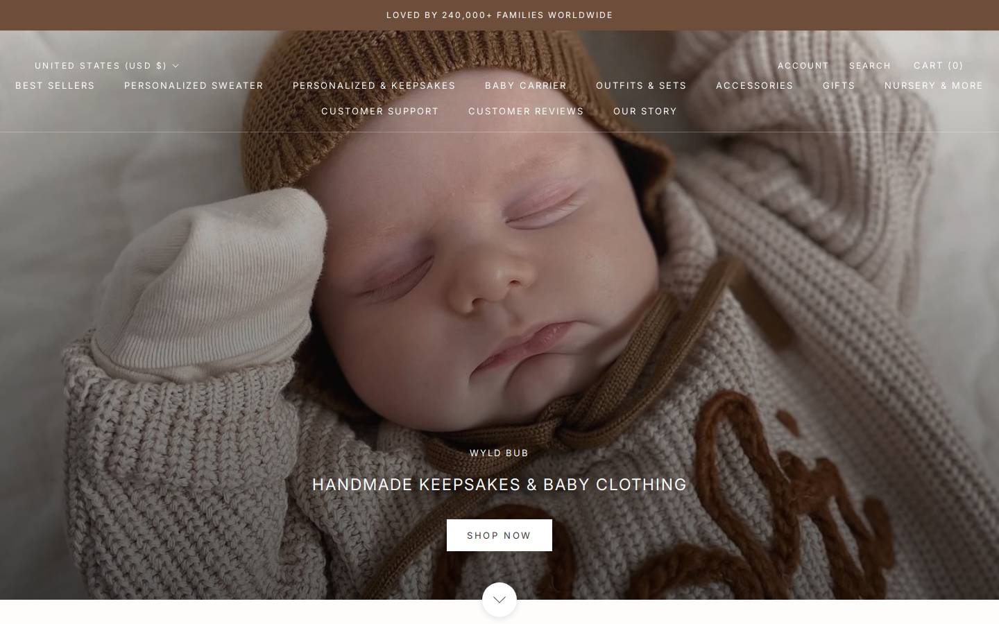 Wyld Bub homepage screenshot