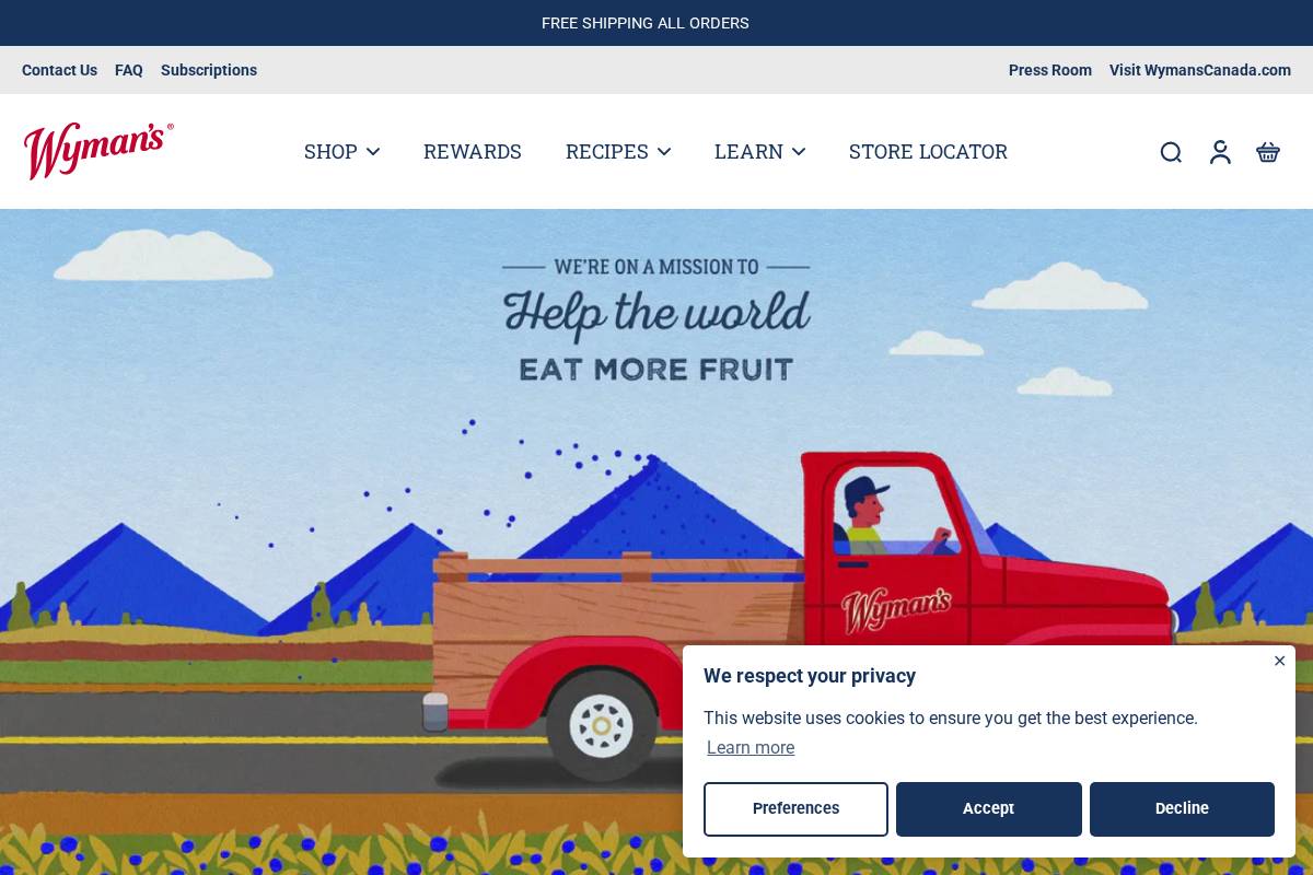 wymans.com homepage screenshot