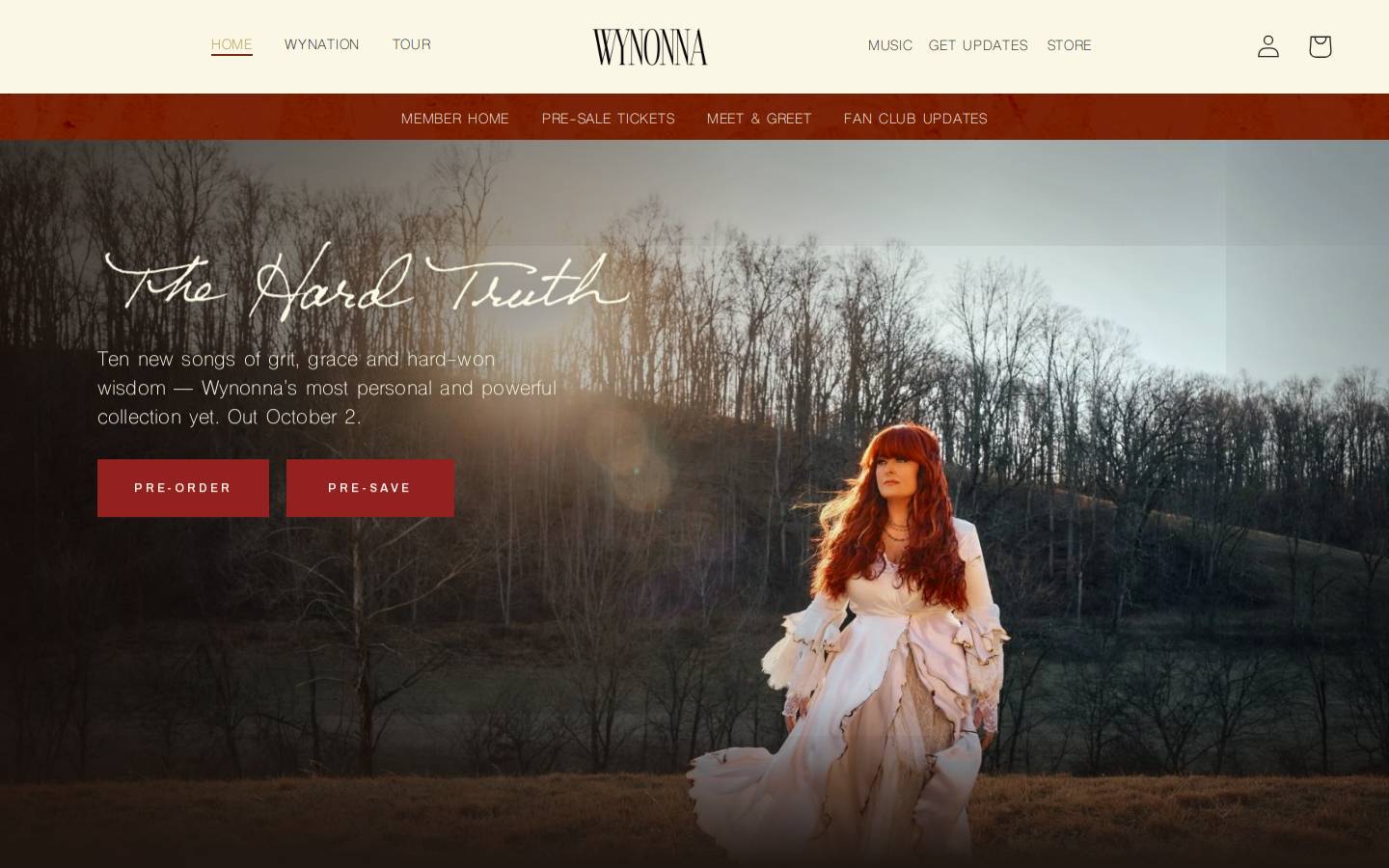 wynonna.com homepage screenshot