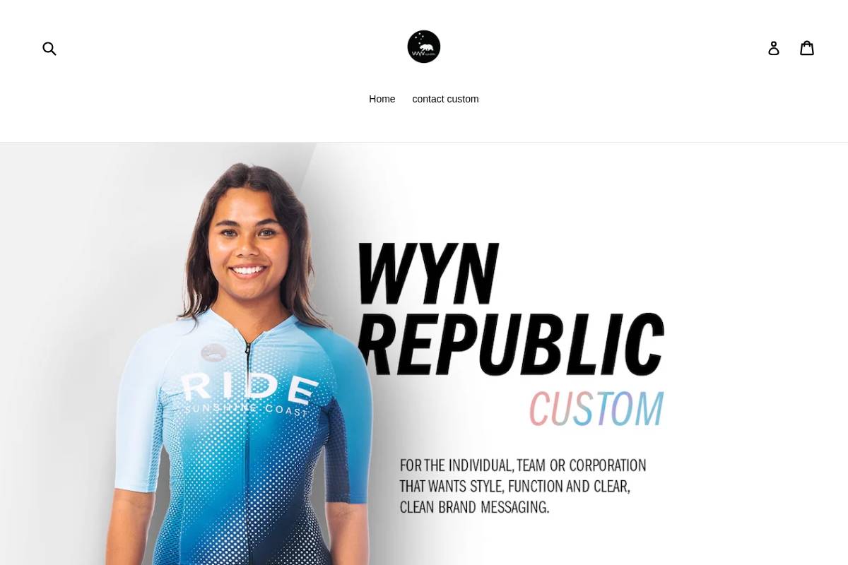 wynrepublic-custom-au.com homepage screenshot