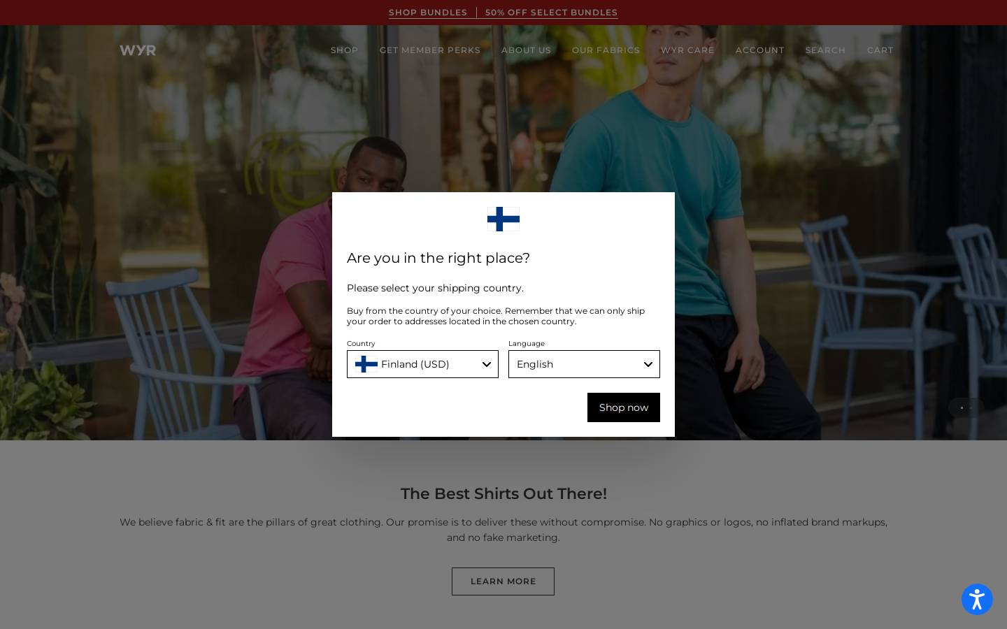 wyrwear.com homepage screenshot