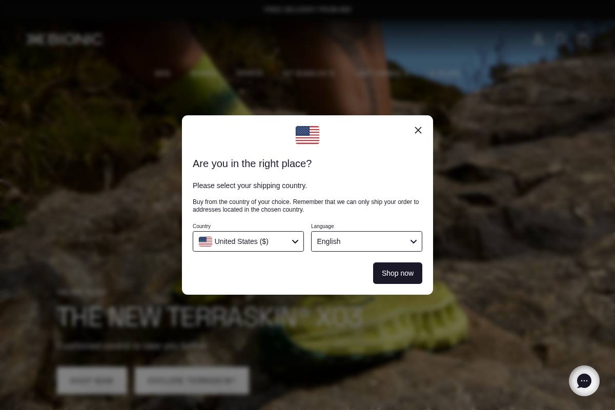 X-BIONIC® homepage screenshot