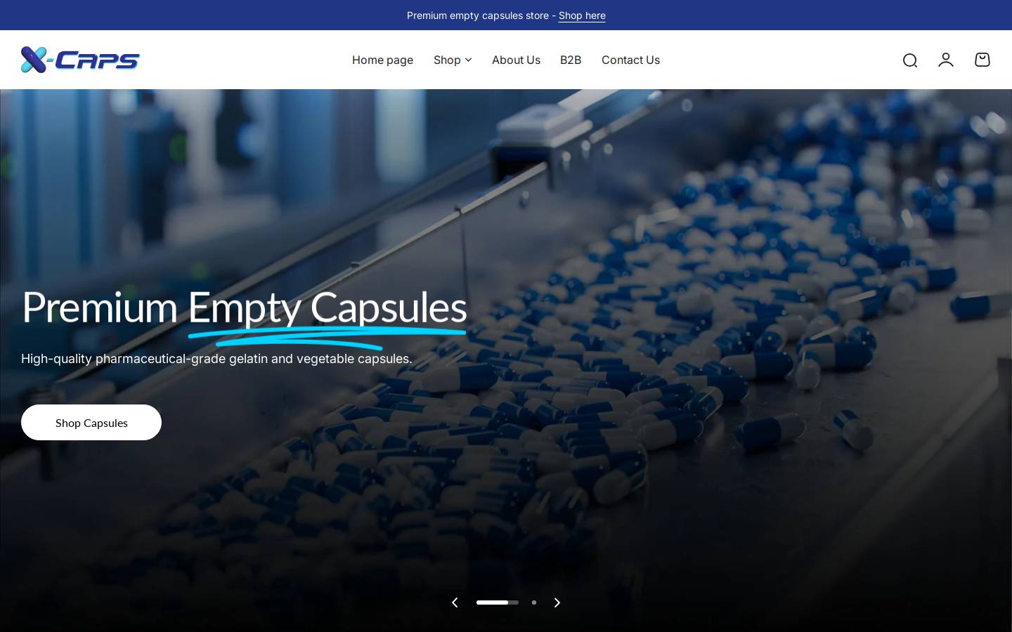 x-caps.com homepage screenshot