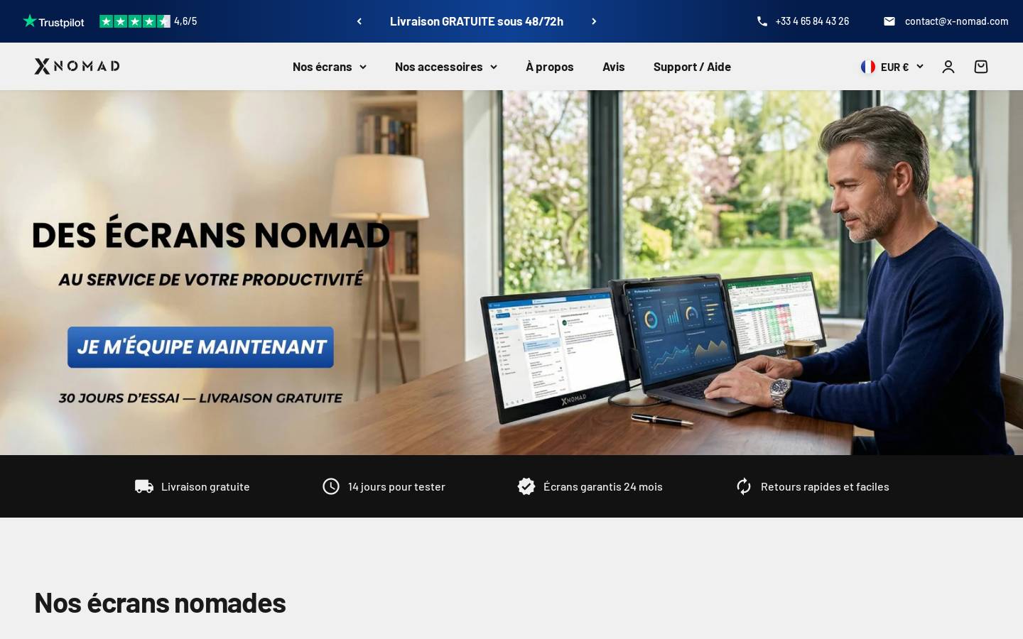 X Nomad homepage screenshot