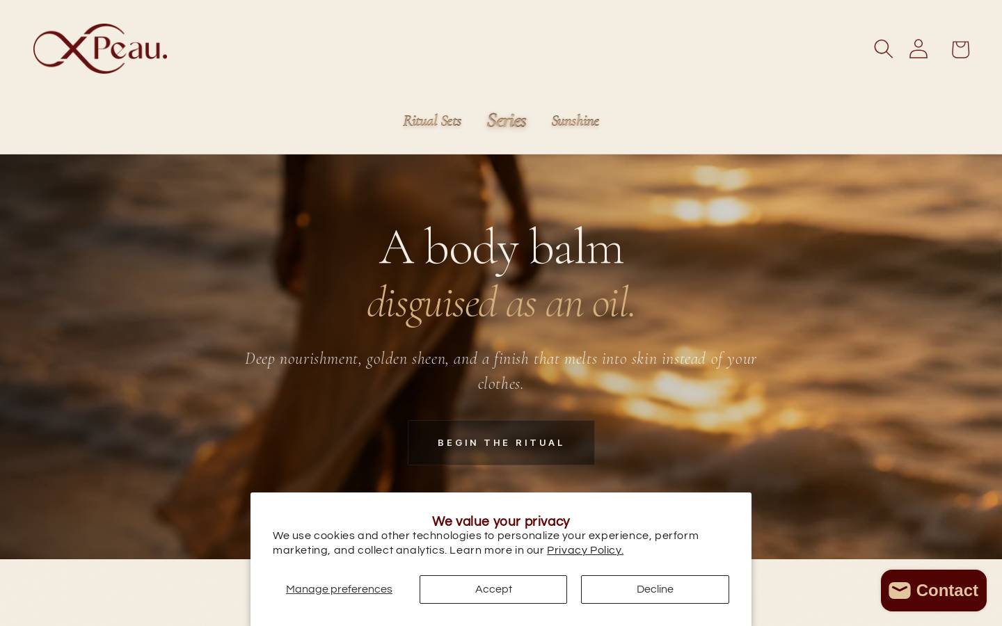 x-peau.com homepage screenshot