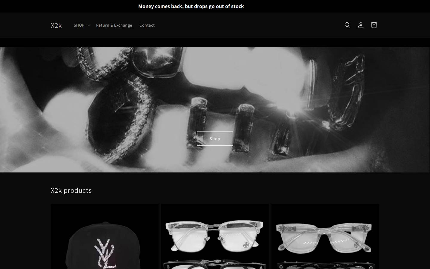 x2k.store homepage screenshot