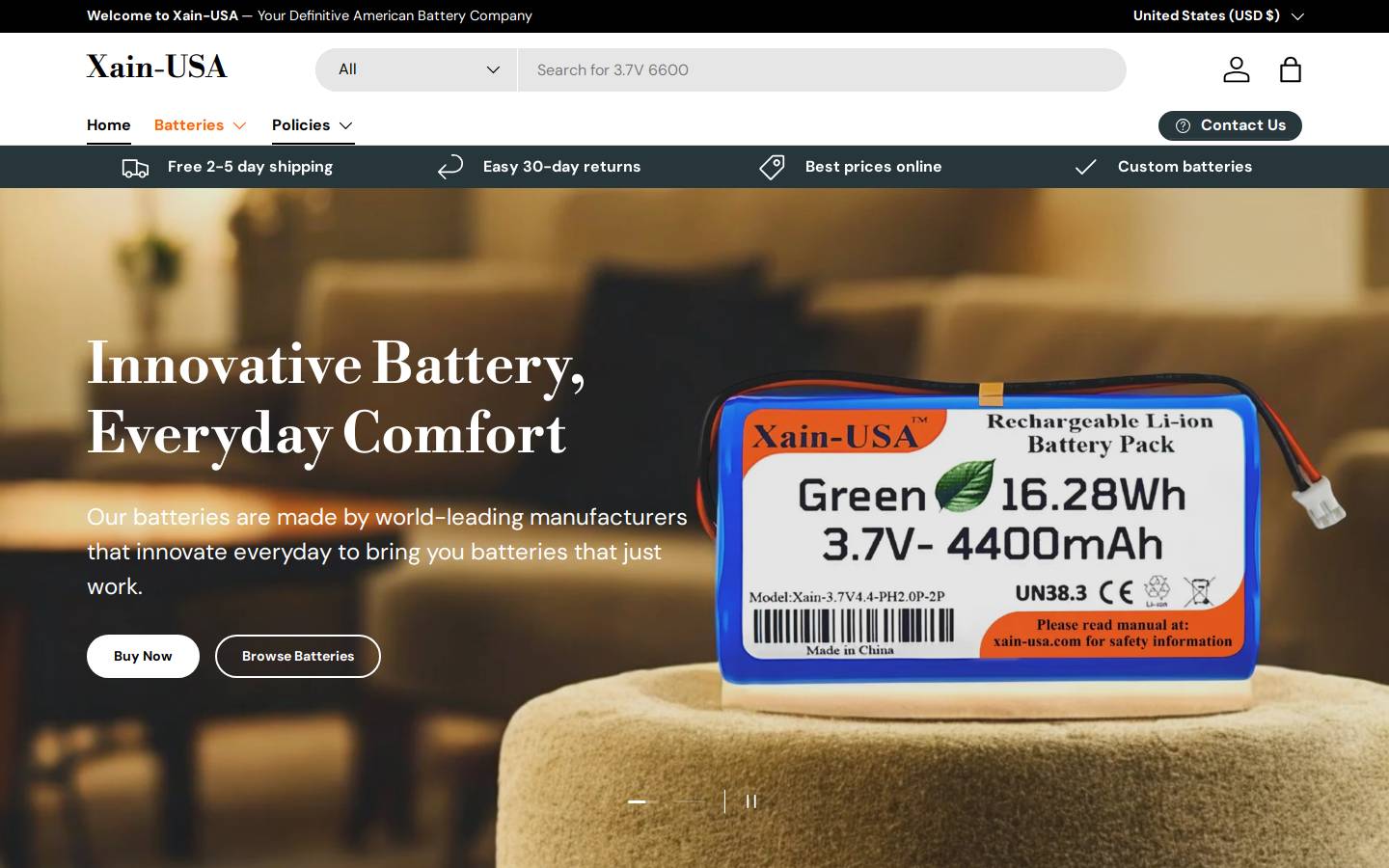 xain-usa-marketplace.com homepage screenshot