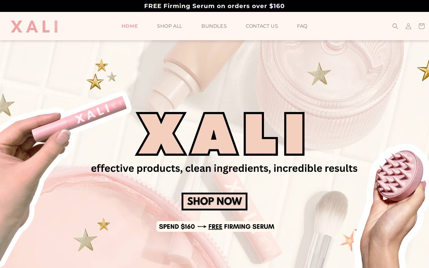 xaliorganics.com homepage screenshot