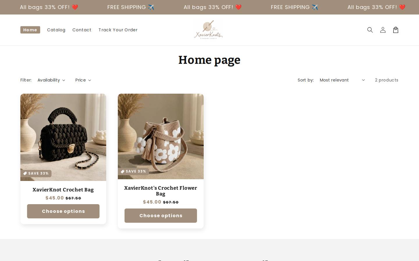 xavierknots.com homepage screenshot