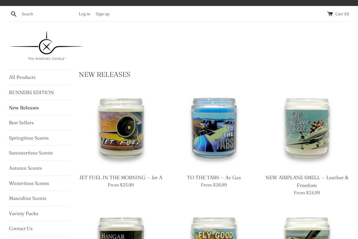 xccandles.com homepage screenshot