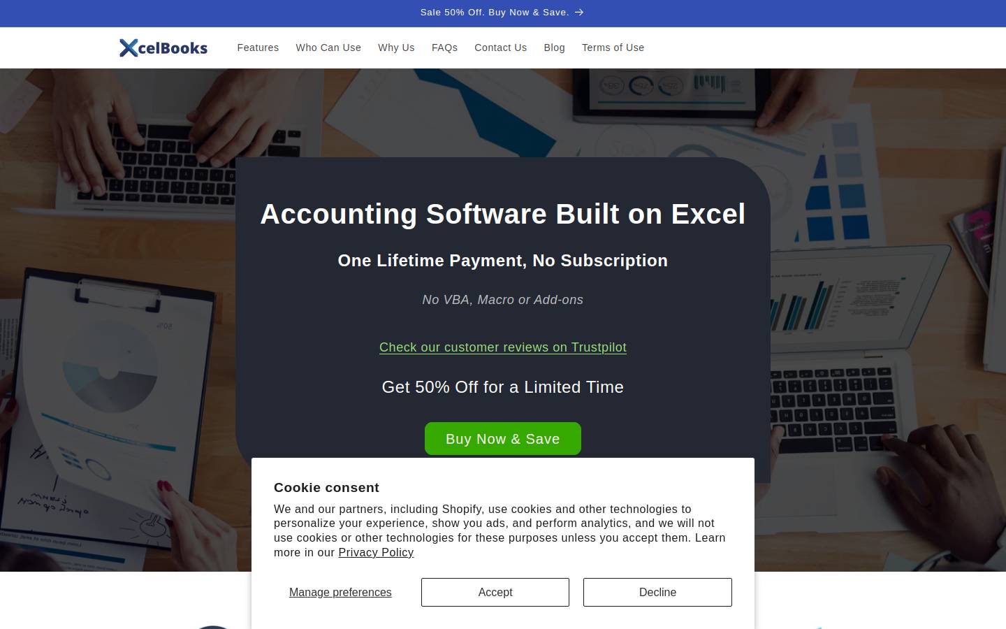 XcelBooks homepage screenshot
