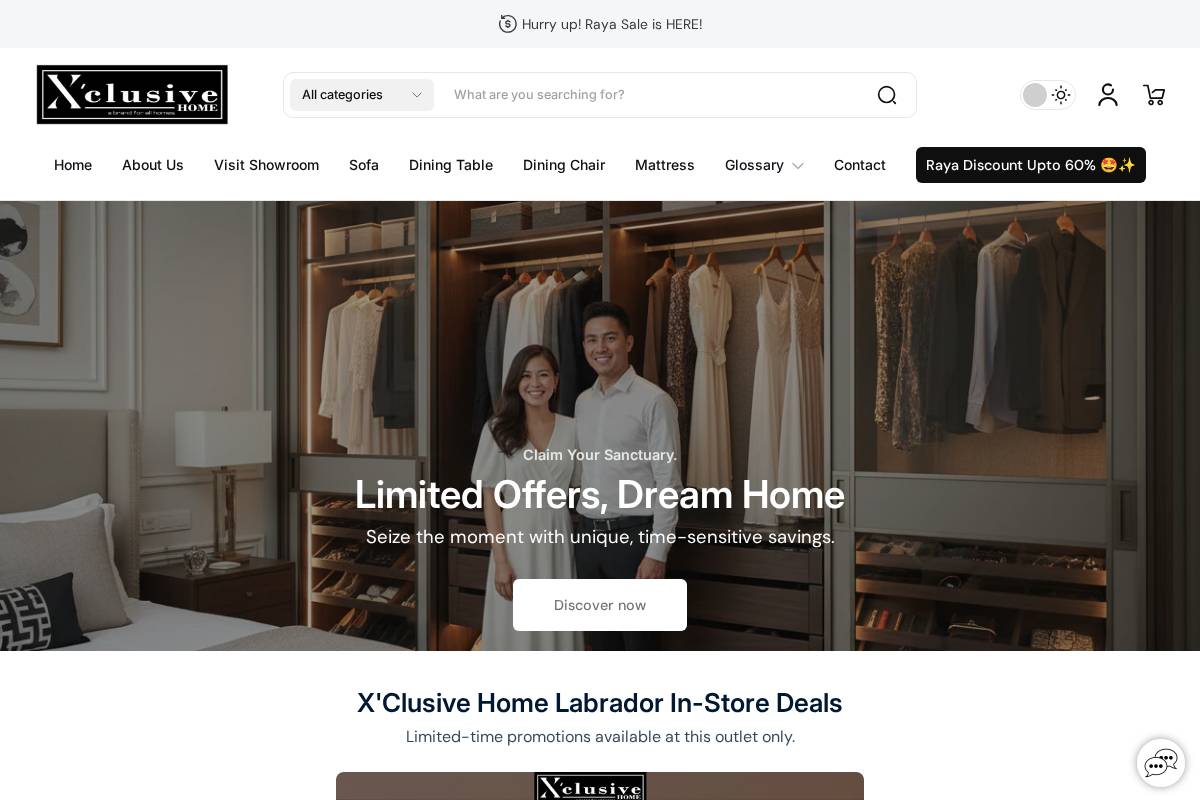 xclusivehome.sg homepage screenshot