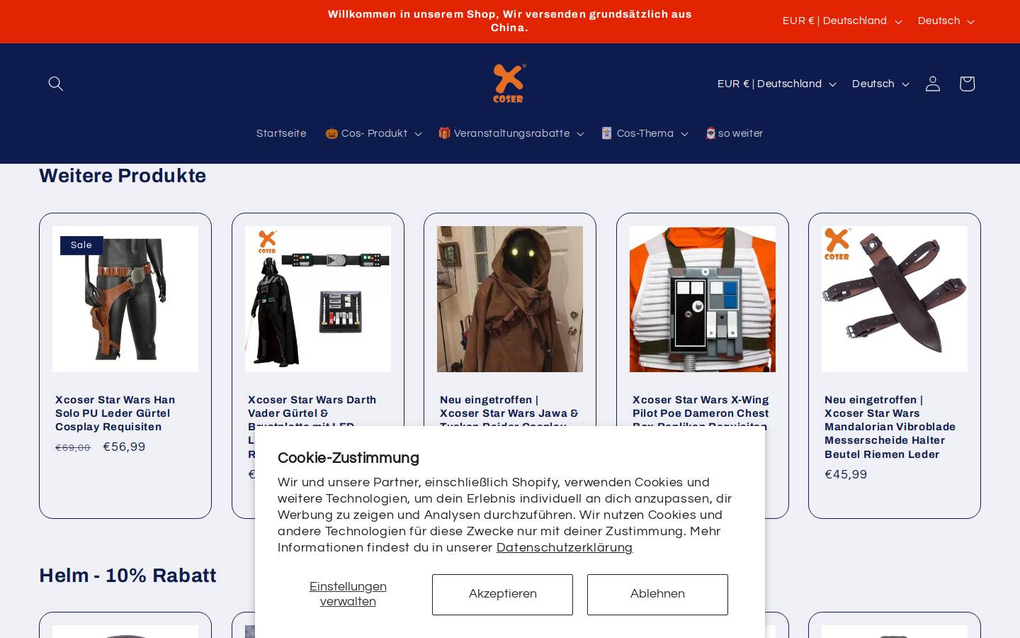 xcoser.com homepage screenshot