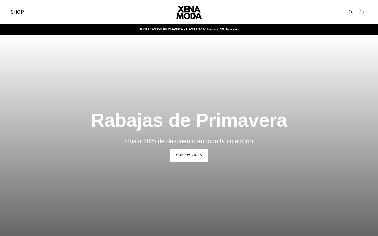 Xenamoda homepage screenshot